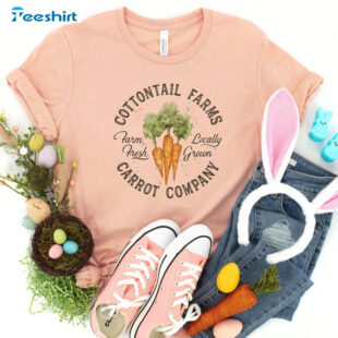 Cottontail Farms Carrot Company Shirt, Happy Easter Bunny Short Sleeve Unisex T-shirt