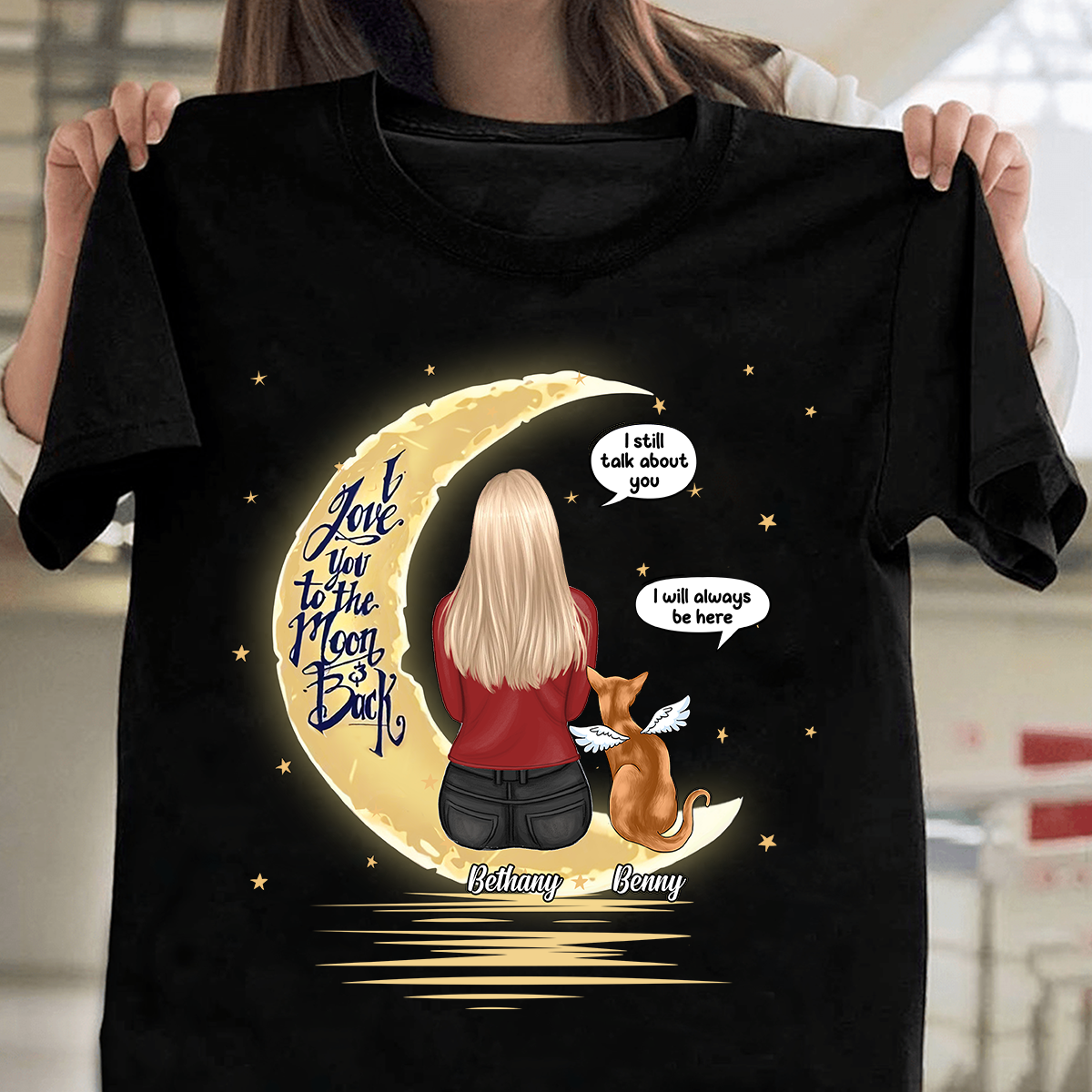 I Love You To The Moon And Back Cat Personalized Shirt, Mother’s Day Gift for Cat Lovers, Cat Mom, Cat Dad