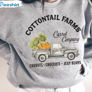 Retro Cottontail Farms Truck Carrot Company Shirt, Happy Easter Day Unisex Hoodie Sweater